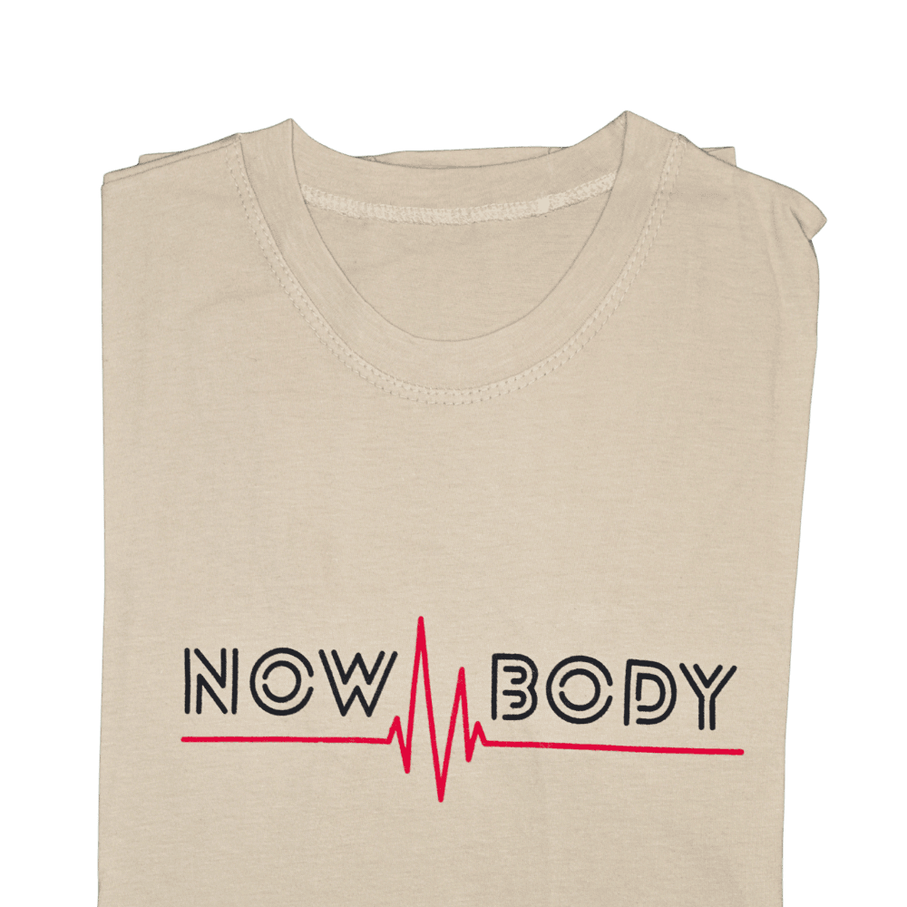 Men’s Casual “NOW BODY” Printed T-Shirt - Image 5