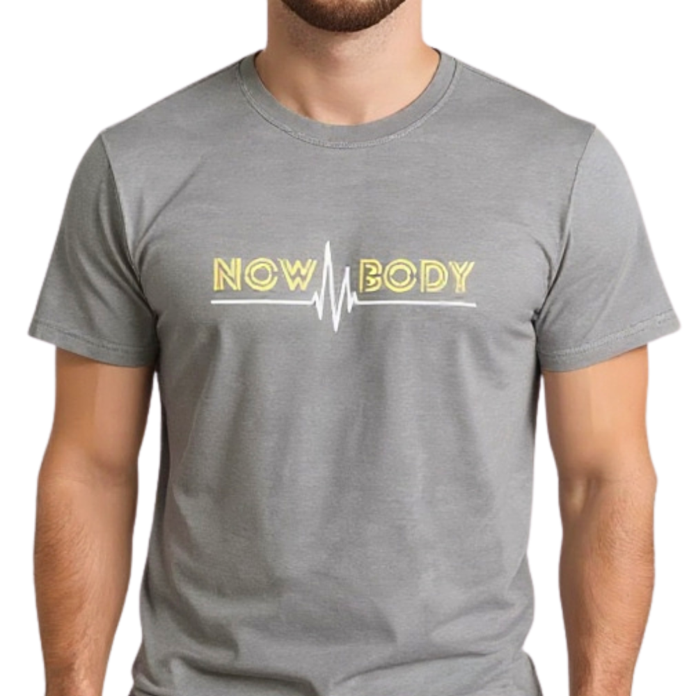 Men’s Casual “NOW BODY” Printed T-Shirt
