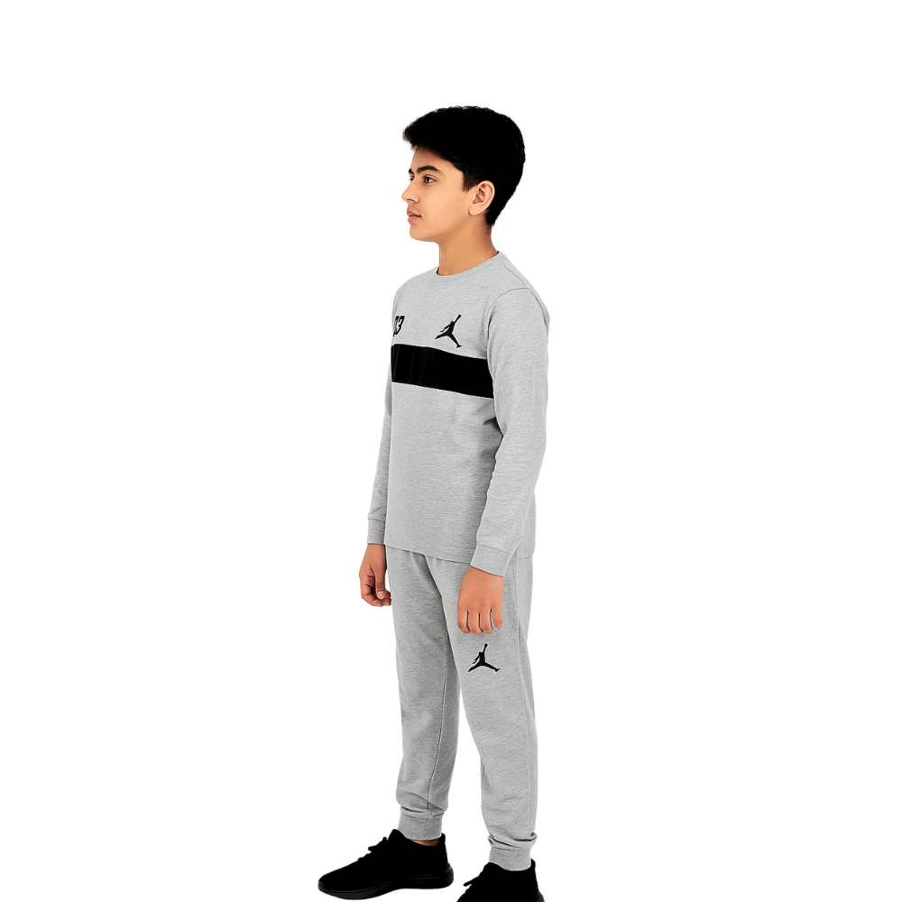 Jordan Light Gray Tracksuit for Boys & Girls Premium Cotton Jersey