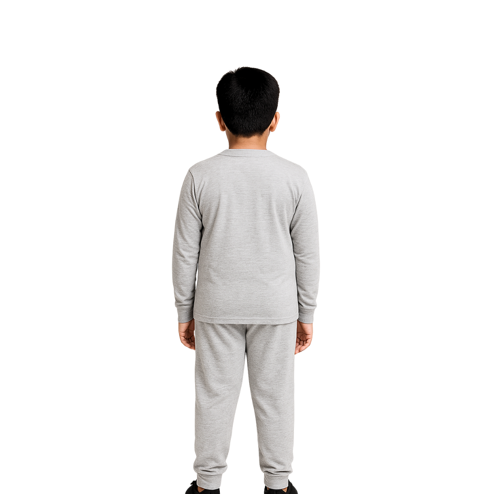 Jordan Light Gray Tracksuit for Boys & Girls Premium Cotton Jersey - Image 2