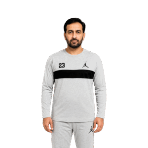 Jordan Tracksuit for Men Light Gray Premium Cotton Jersey