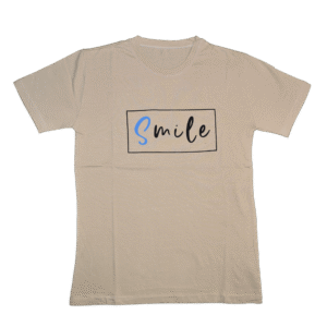 Men’s Premium Beige “Smile” T-Shirt – Medium Size