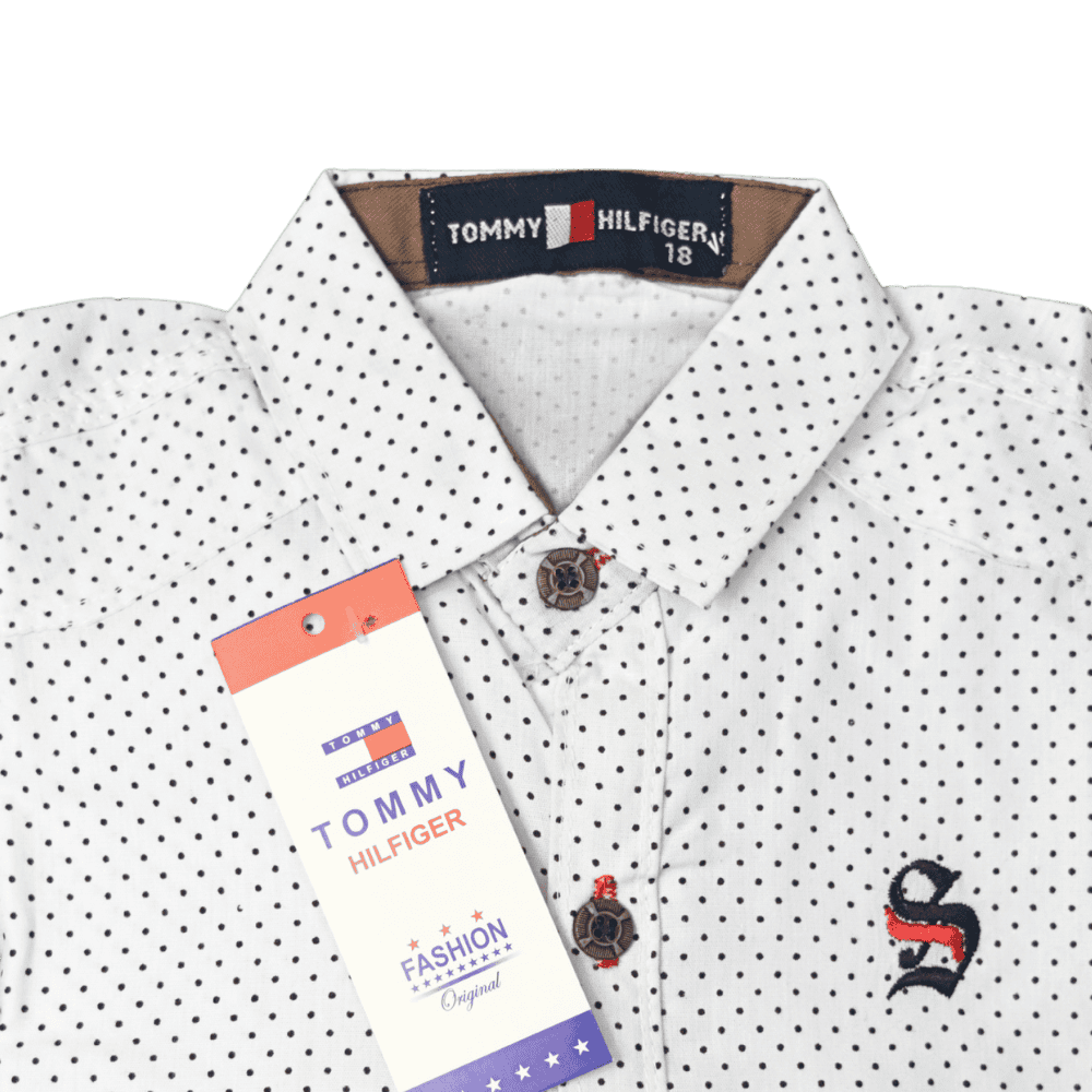 Tommy Hilfiger Kids’ Polka Dot Dress Shirts in 3 Colors – 2 Years 4 Years - Image 7
