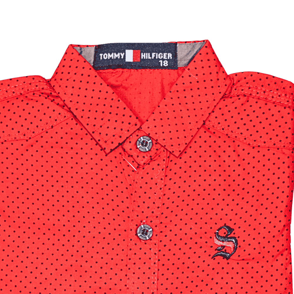 Tommy Hilfiger Kids’ Polka Dot Dress Shirts in 3 Colors – 2 Years 4 Years - Image 4