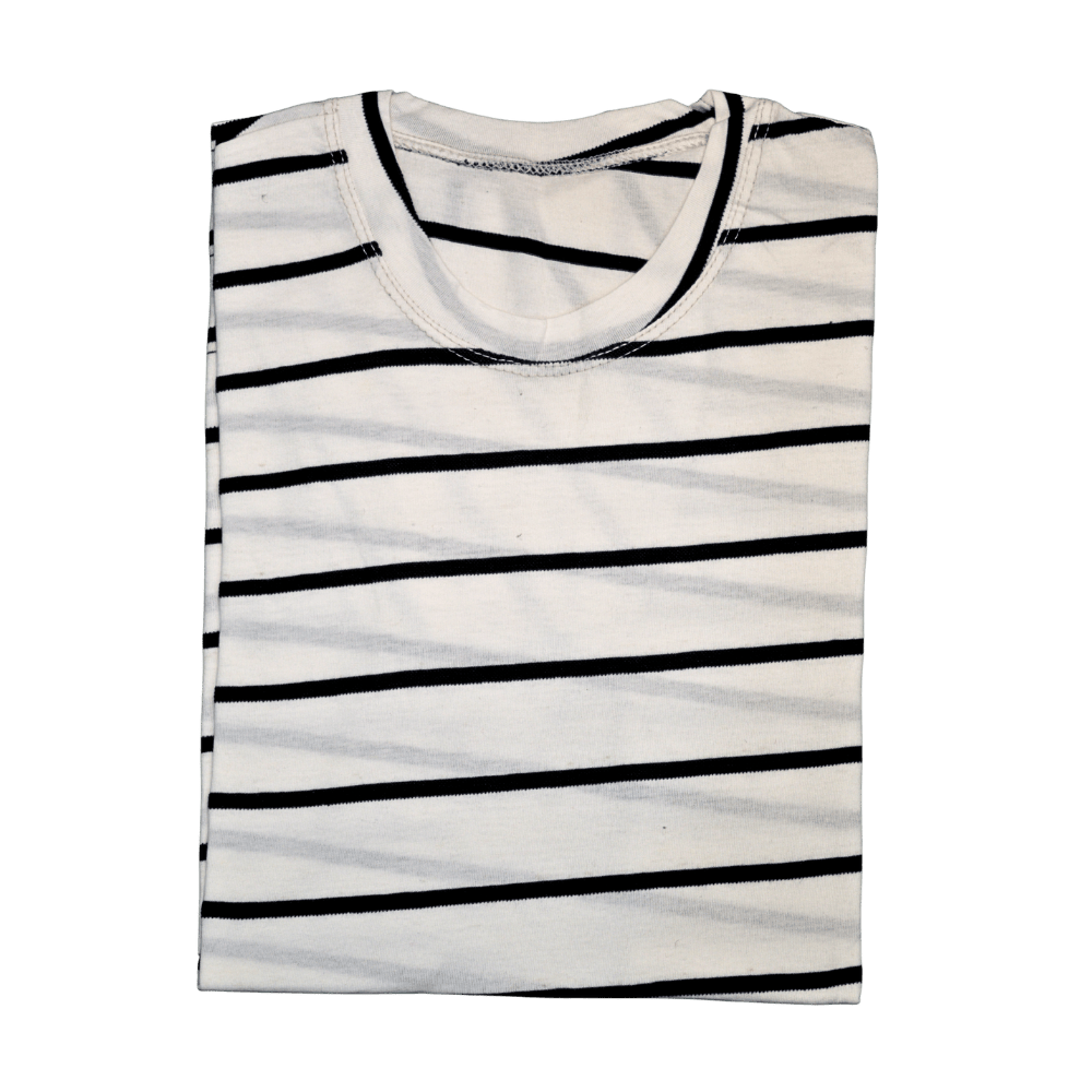 Men’s Premium White T-Shirt with Black Stripes – Medium Size - Image 3