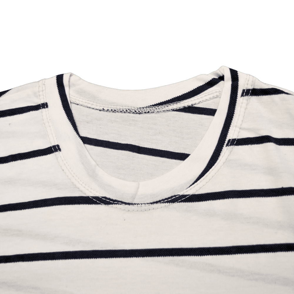 Men’s Premium White T-Shirt with Black Stripes – Medium Size - Image 2