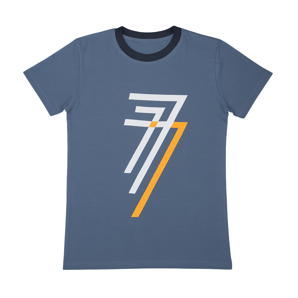 Men’s Premium Beige Graphic “7” T-Shirt – Medium Size - Image 2